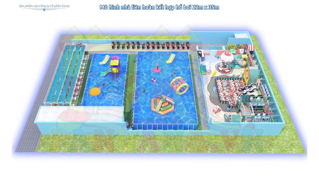 Bố trí mặt bằng nhà liên hoàn kết hợp hồ bơi