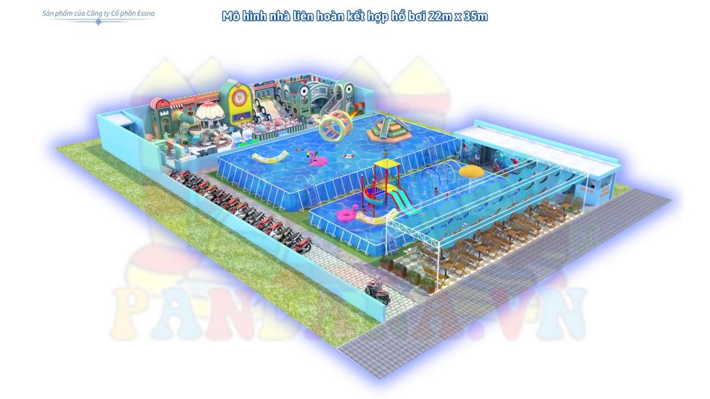 Bố trí mặt bằng nhà liên hoàn kết hợp hồ bơi